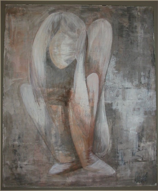 femme accroupie